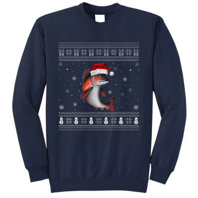 Salmon Loverssanta Ugly Xmas Sweater Tall Sweatshirt