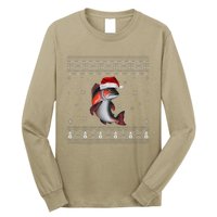 Salmon Loverssanta Ugly Xmas Sweater Long Sleeve Shirt