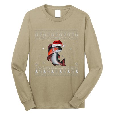 Salmon Loverssanta Ugly Xmas Sweater Long Sleeve Shirt