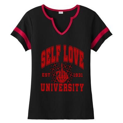 Self Love University Est 1931 Ladies Halftime Notch Neck Tee