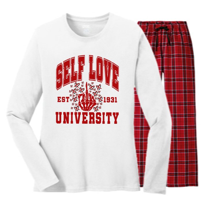 Self Love University Est 1931 Women's Long Sleeve Flannel Pajama Set 