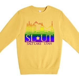 Salt Lake Utah SlUt Lgbtq Funny Premium Crewneck Sweatshirt