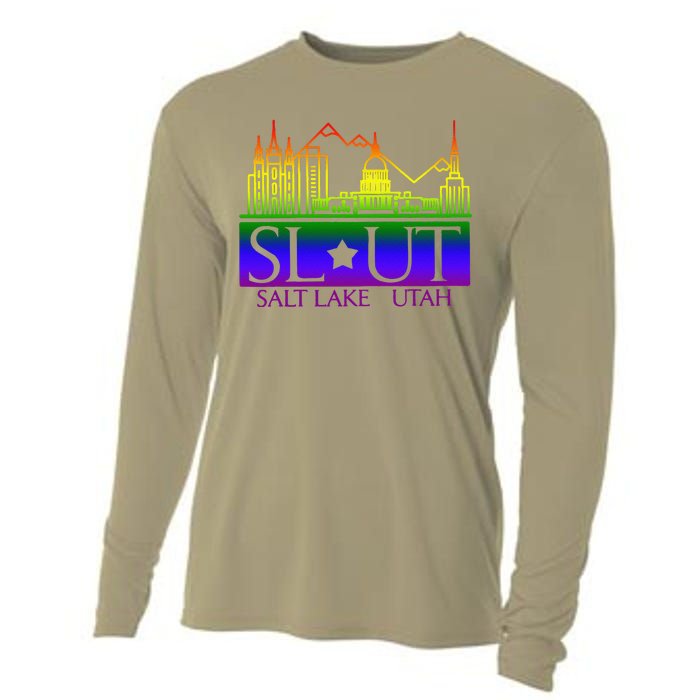 Salt Lake Utah SlUt Lgbtq Funny Cooling Performance Long Sleeve Crew