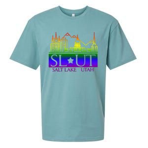 Salt Lake Utah SlUt Lgbtq Funny Sueded Cloud Jersey T-Shirt