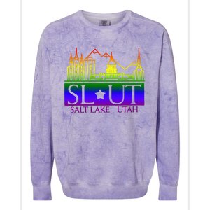 Salt Lake Utah SlUt Lgbtq Funny Colorblast Crewneck Sweatshirt