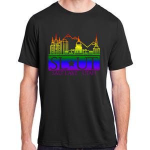 Salt Lake Utah SlUt Lgbtq Funny Adult ChromaSoft Performance T-Shirt