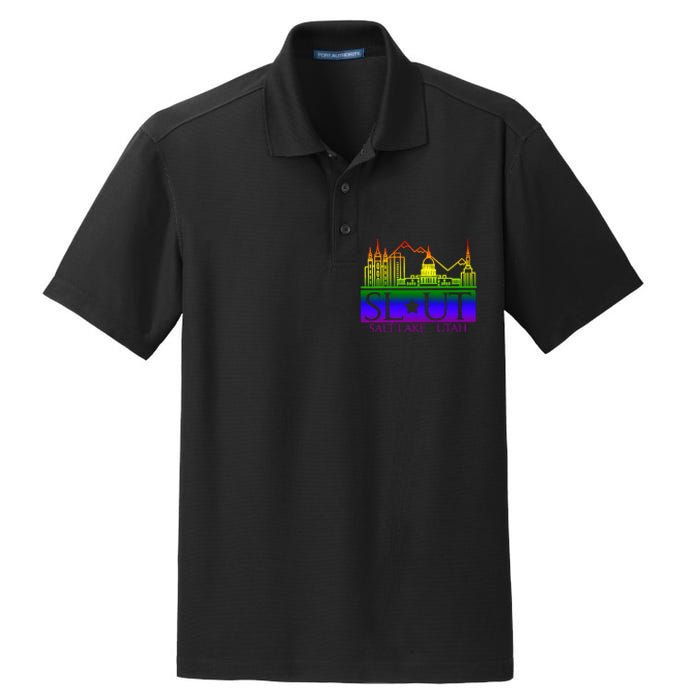 Salt Lake Utah SlUt Lgbtq Funny Dry Zone Grid Polo