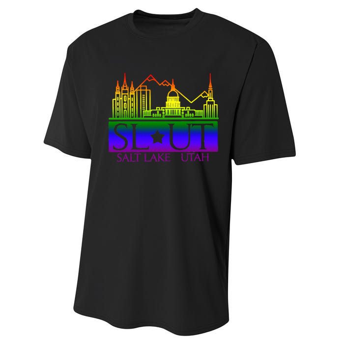 Salt Lake Utah SlUt Lgbtq Funny Performance Sprint T-Shirt