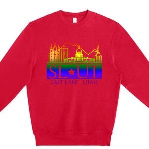 Salt Lake Utah SlUt Lgbtq Funny Premium Crewneck Sweatshirt