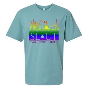 Salt Lake Utah SlUt Lgbtq Funny Sueded Cloud Jersey T-Shirt