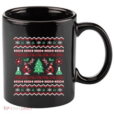 Science Laboratory Ugly Christmas Sweater Dna Microbiology Gift 11oz C Handle Ceramic Mug