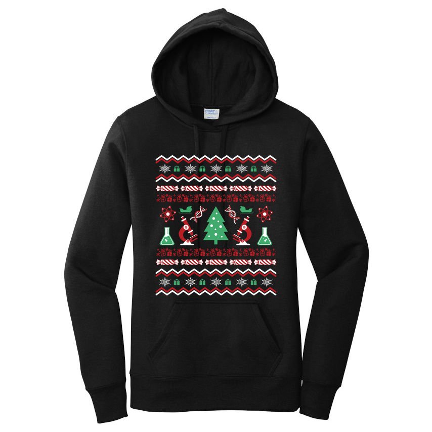 Science Laboratory Ugly Christmas Sweater Dna Microbiology Gift Women's Pullover Hoodie