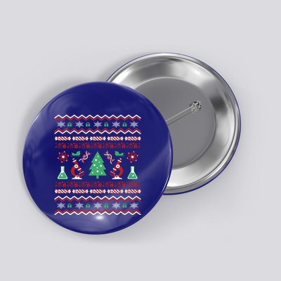 Science Laboratory Ugly Christmas Sweater Dna Microbiology Gift Button