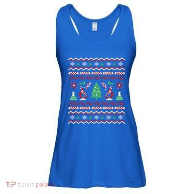 Science Laboratory Ugly Christmas Sweater Dna Microbiology Gift Ladies Essential Flowy Tank