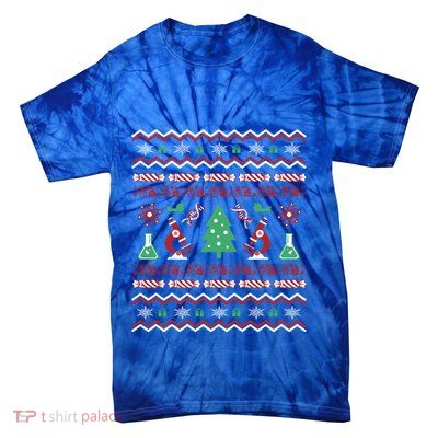 Science Laboratory Ugly Christmas Sweater Dna Microbiology Gift Tie-Dye T-Shirt