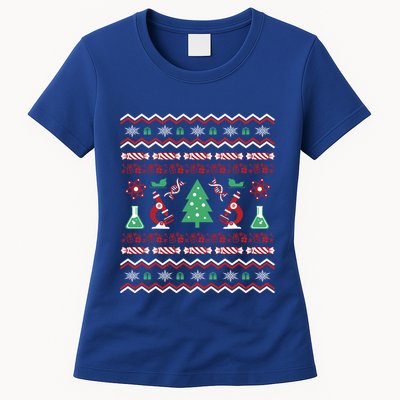 Science Laboratory Ugly Christmas Sweater Dna Microbiology Gift Womens T-Shirt