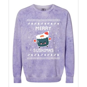 Sushi Lover Ugly Christmas Sweater For Holidays Gift Colorblast Crewneck Sweatshirt