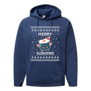 Sushi Lover Ugly Christmas Sweater For Holidays Gift Performance Fleece Hoodie