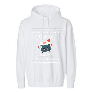 Sushi Lover Ugly Christmas Sweater For Holidays Gift Garment-Dyed Fleece Hoodie