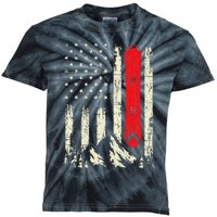 Snowboarding Lover Usa Flag Snowboarder Wintersports Lover Kids Tie-Dye T-Shirt