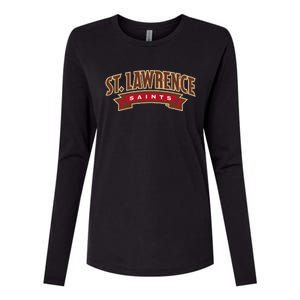 St. Lawrence University Saints Banner Mark Womens Cotton Relaxed Long Sleeve T-Shirt