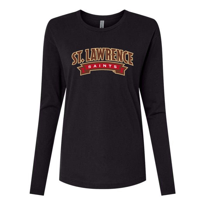 St. Lawrence University Saints Banner Mark Womens Cotton Relaxed Long Sleeve T-Shirt