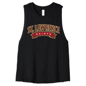 St. Lawrence University Saints Banner Mark Women's Racerback Cropped Tank