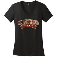 St. Lawrence University Saints Banner Mark Women's V-Neck T-Shirt