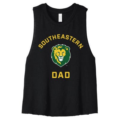 Southeastern Louisiana University Lions Arched Dad Women's Racerback Cropped Tank