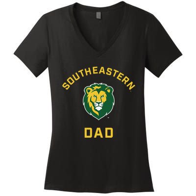 Southeastern Louisiana University Lions Arched Dad Women's V-Neck T-Shirt