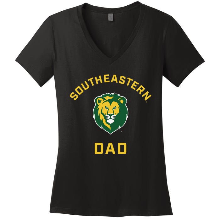 Southeastern Louisiana University Lions Arched Dad Women's V-Neck T-Shirt