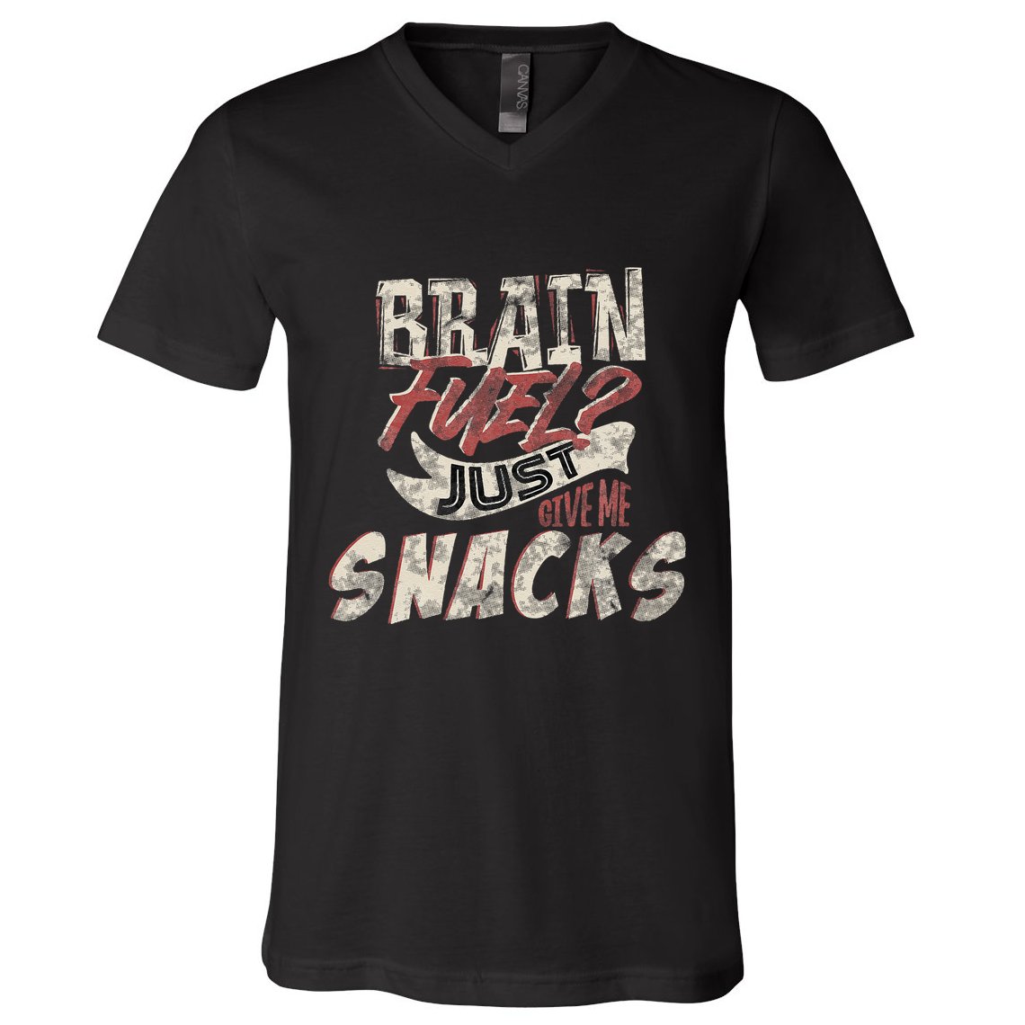 Snack LoverS Ultimate Brain Fuel Humor V-Neck T-Shirt