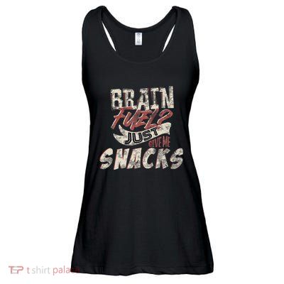 Snack LoverS Ultimate Brain Fuel Humor Ladies Essential Flowy Tank
