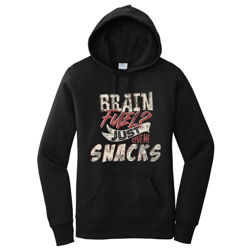 Snack LoverS Ultimate Brain Fuel Humor Women's Pullover Hoodie