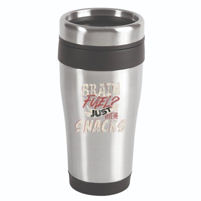 Snack LoverS Ultimate Brain Fuel Humor 16oz Travel Tumbler