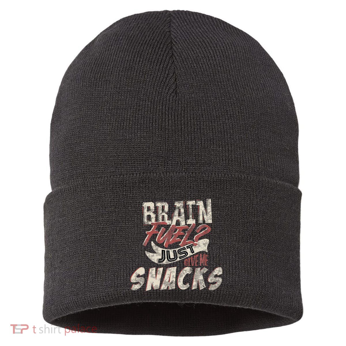 Snack LoverS Ultimate Brain Fuel Humor Sustainable Knit Beanie