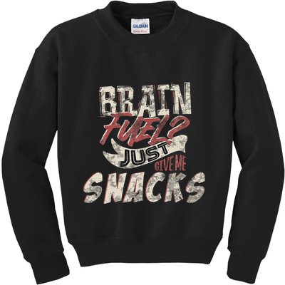 Snack LoverS Ultimate Brain Fuel Humor Kids Sweatshirt