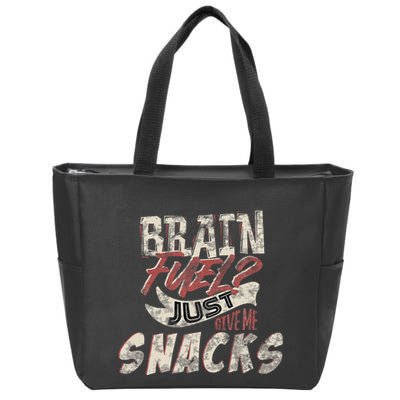Snack LoverS Ultimate Brain Fuel Humor Zip Tote Bag