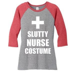 Slutty Nurse Costume Women's Tri-Blend 3/4-Sleeve Raglan Shirt