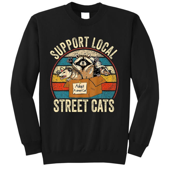 Support Local Vintage Box Raccoon Opossum Skunk Sweatshirt