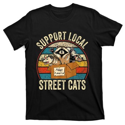 Support Local Vintage Box Raccoon Opossum Skunk T-Shirt