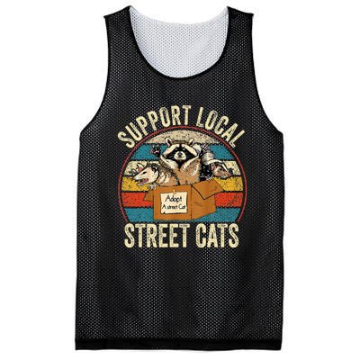 Support Local Vintage Box Raccoon Opossum Skunk Mesh Reversible Basketball Jersey Tank