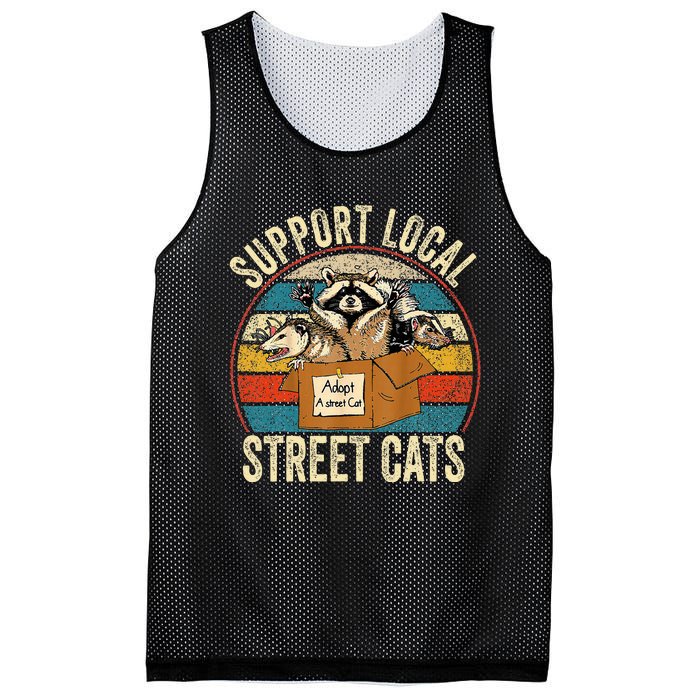 Support Local Vintage Box Raccoon Opossum Skunk Mesh Reversible Basketball Jersey Tank