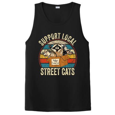 Support Local Vintage Box Raccoon Opossum Skunk PosiCharge Competitor Tank