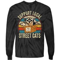 Support Local Vintage Box Raccoon Opossum Skunk Tie-Dye Long Sleeve Shirt