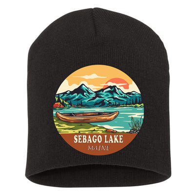 Sebago Lake Vintage Vacation Maine Short Acrylic Beanie