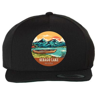 Sebago Lake Vintage Vacation Maine Wool Snapback Cap