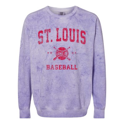 St Louis Vintage Baseball Throwback Retro Design Colorblast Crewneck Sweatshirt