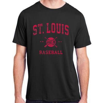 St Louis Vintage Baseball Throwback Retro Design Adult ChromaSoft Performance T-Shirt