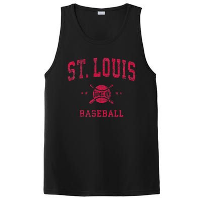 St Louis Vintage Baseball Throwback Retro Design PosiCharge Competitor Tank